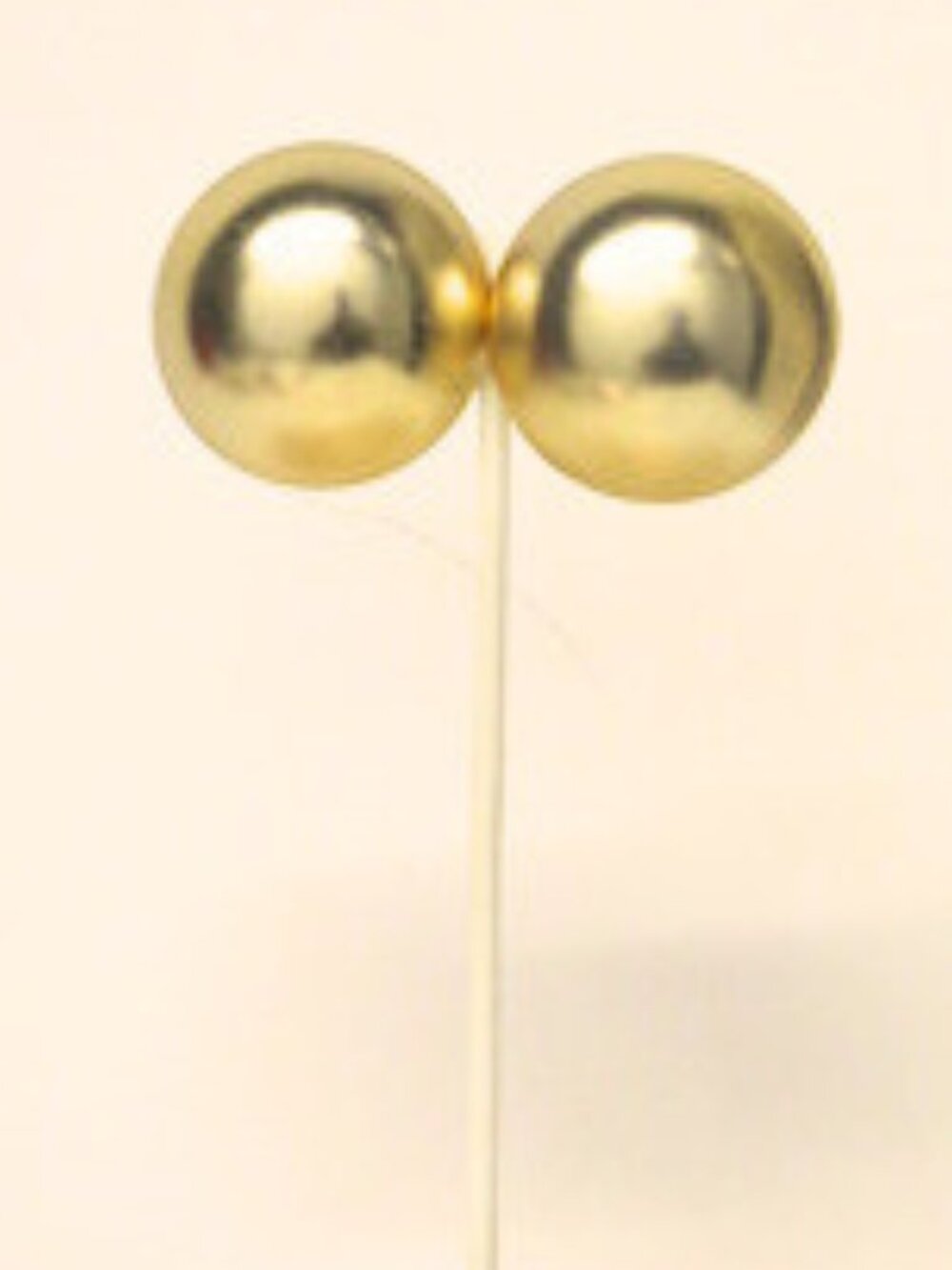 Vintage Oversized Gold Tone Dome Button Clip-On Earrings